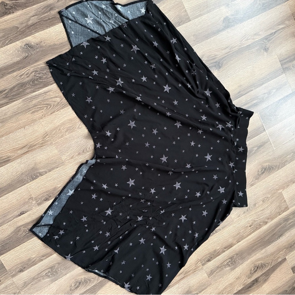 Torrid Black Starry Asymmetrical Flare Midi-Skirt